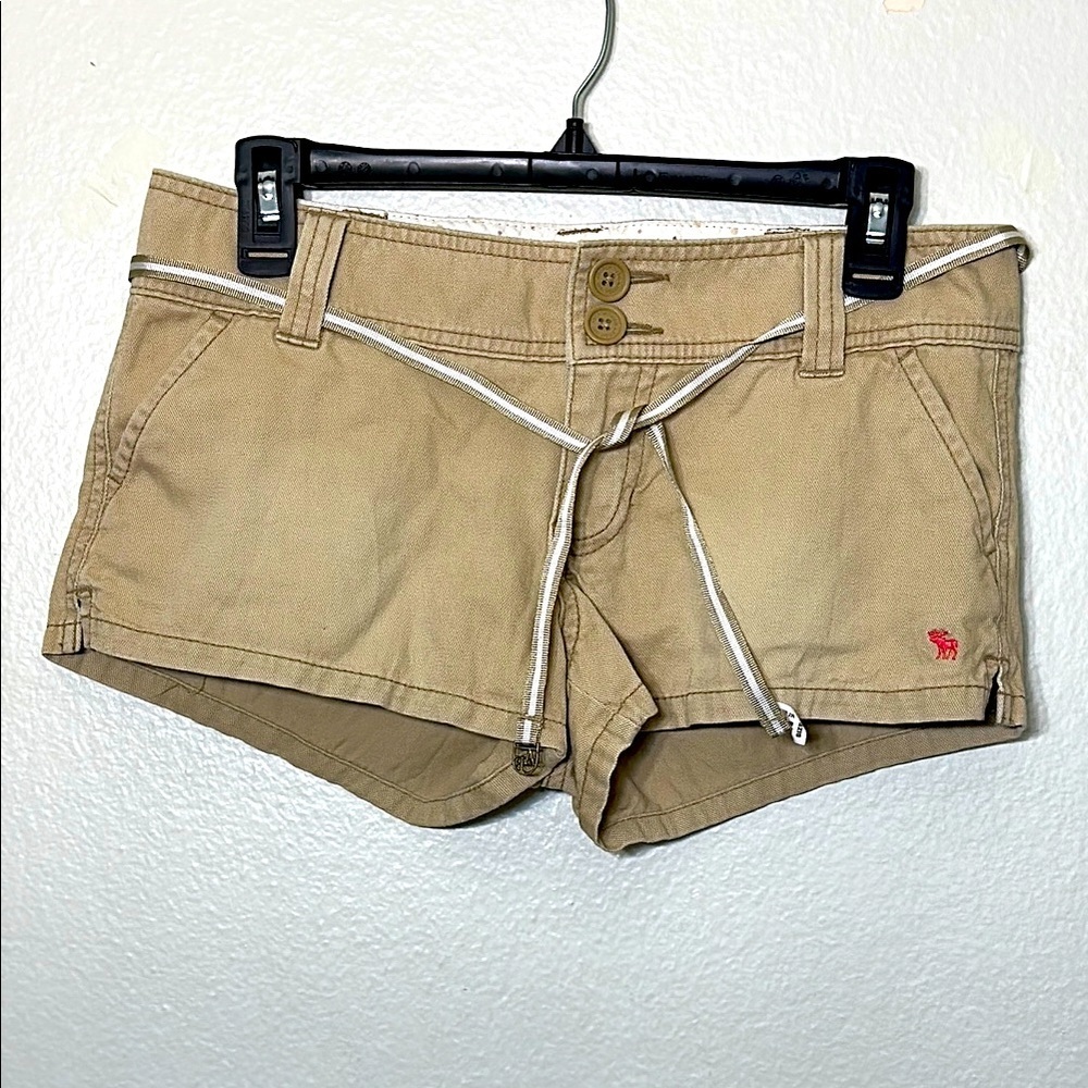 Abercrombie & Fitch Cargo Shorts Women Size 4 Tan Low Rise Y2K Utility NWT